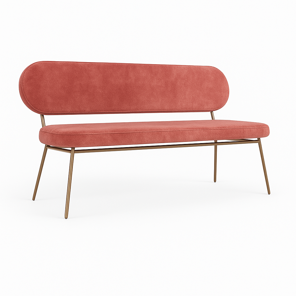 Bancheta catifea AMO culoare ROZ