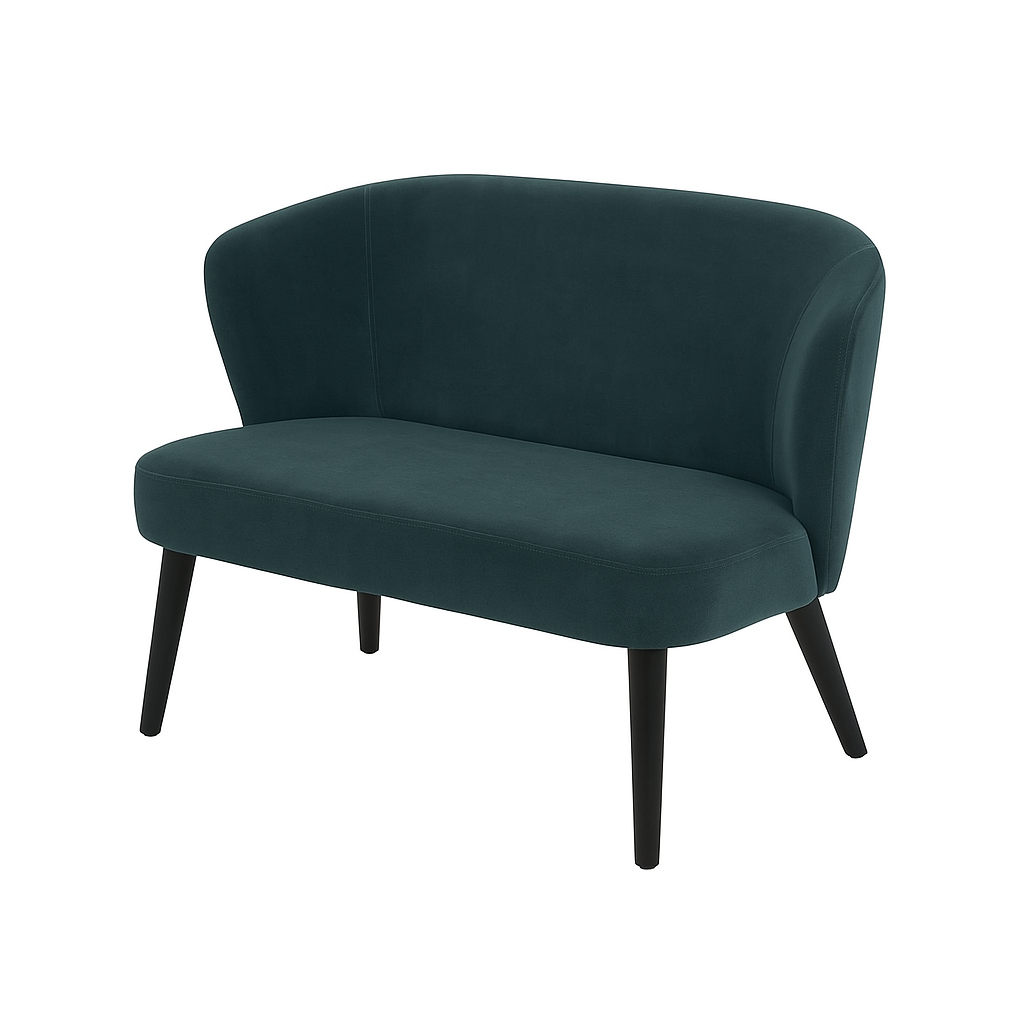 Bancheta catifea LOTUS culoare TURCOAZ INCHIS