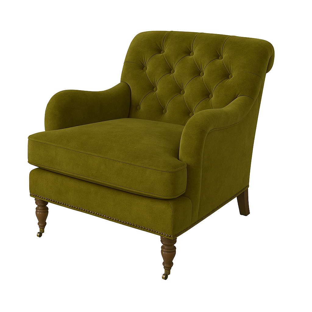 Fotoliu catifea VERDE | model CALEDONIAN