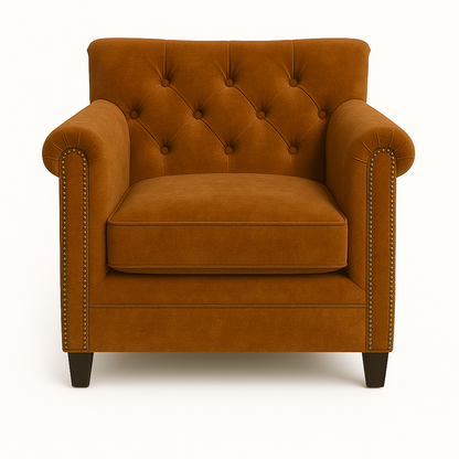 Fotoliu chesterfield TAN catifea MARO