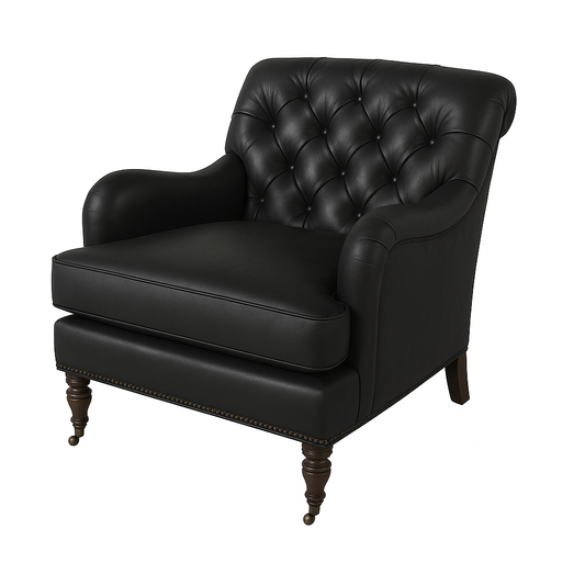 Fotoliu chesterfield CALEDONIAN piele NEAGRA