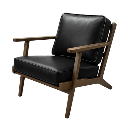 Fotoliu piele NEAGRA | model MARIA