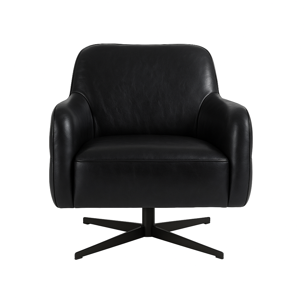 Fotoliu piele NEAGRA | model RICO