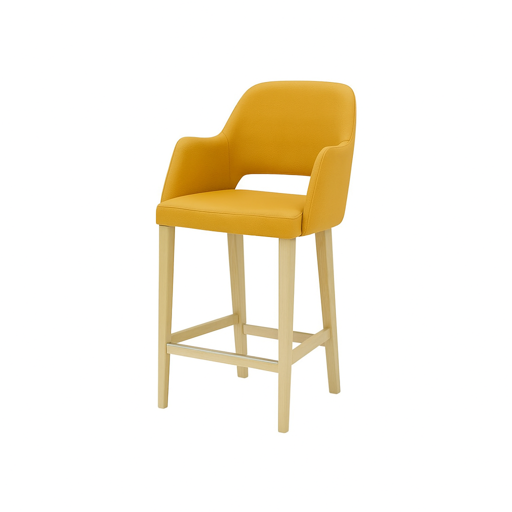 Scaun bar piele naturala BEJ | model APRIL