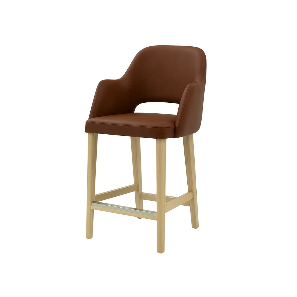 Scaun bar piele naturala BEJ | model APRIL