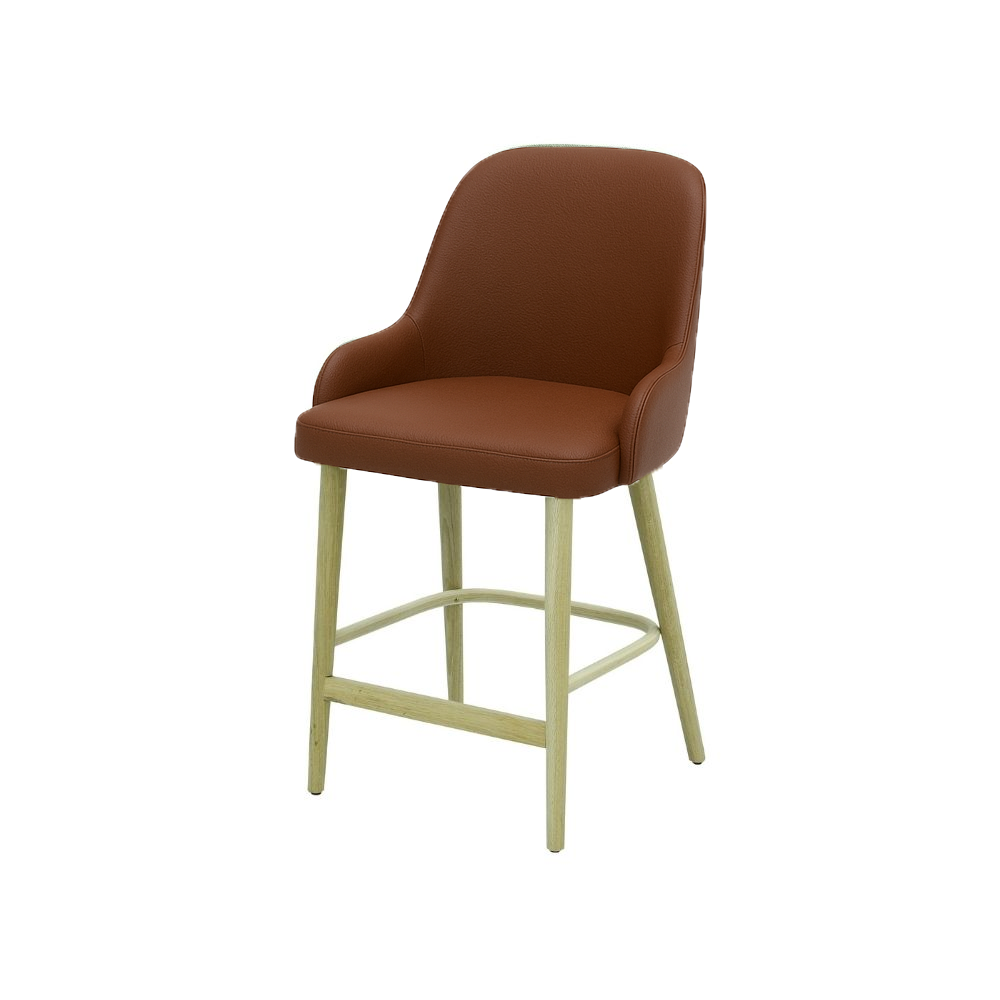 Scaun bar piele naturala BEJ | model ROCCO