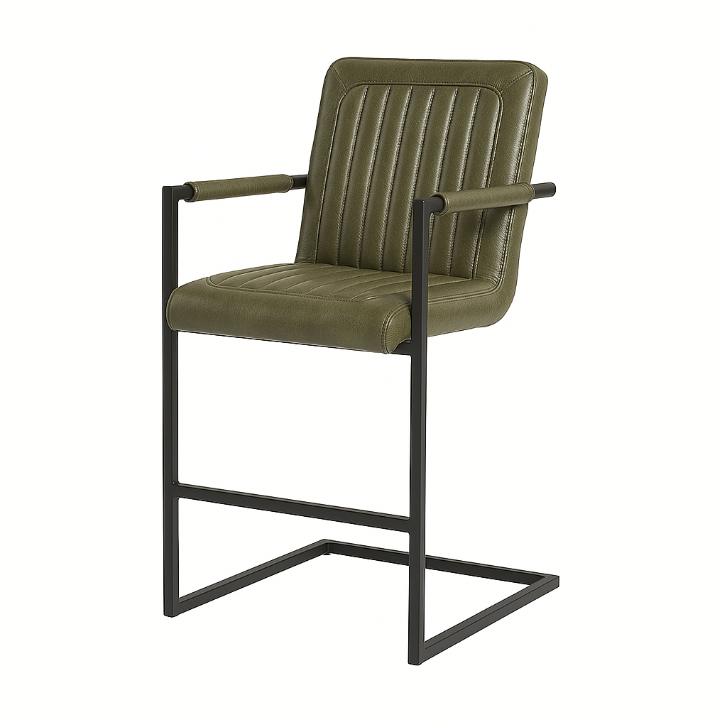 Scaun bar piele VERDE | model TRUM
