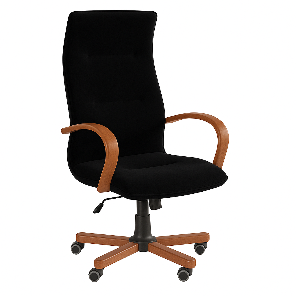 Scaun birou catifea NEAGRA | model OMEGA P