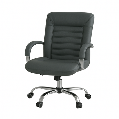 Scaun birou piele NEAGRA | model DALIA O