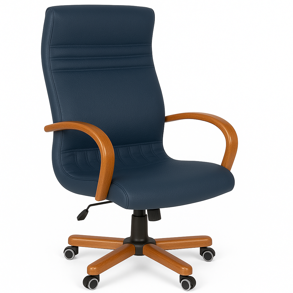 Scaun birou piele NEAGRA | model GOLD P